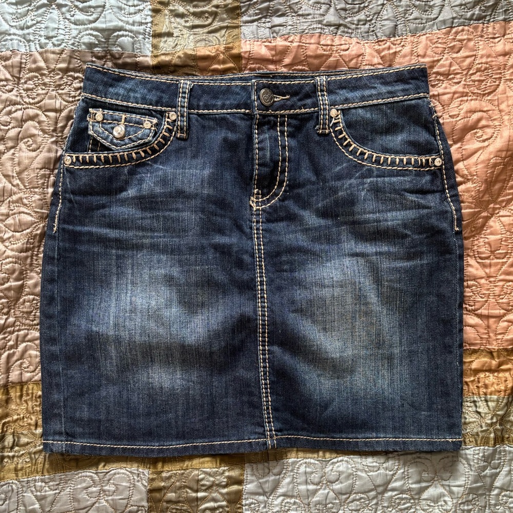 Earl grey denim mini skirt 💜
